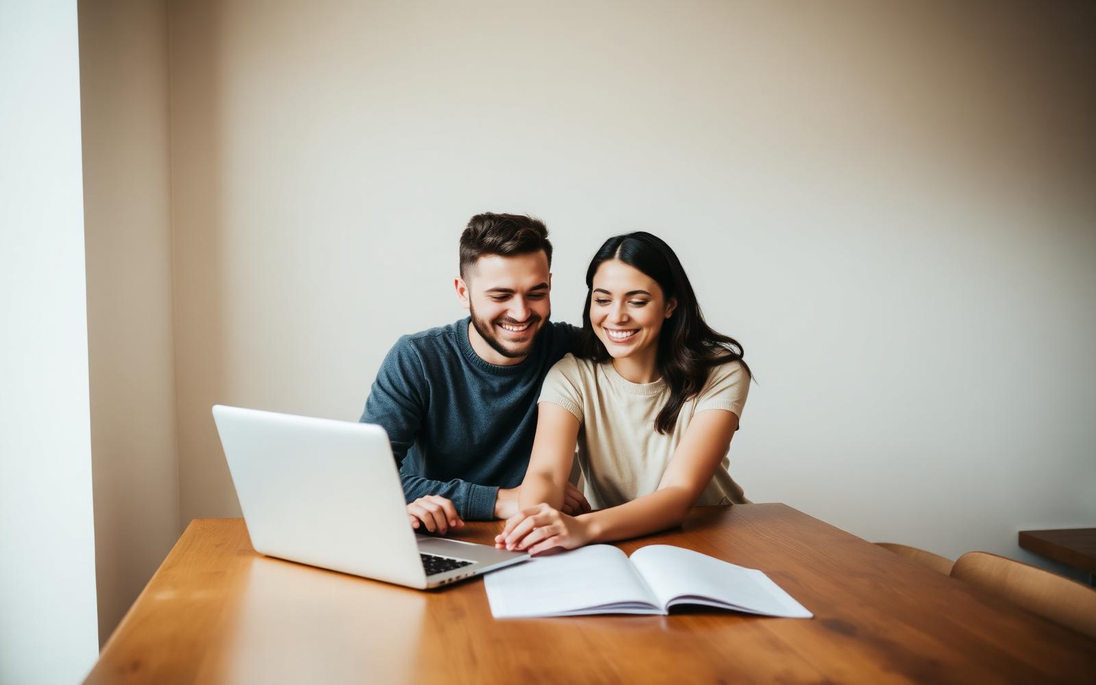 International couple planning their Phuket beach wedding online from home